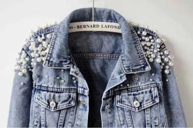 Pearl Studded Denim Jacket