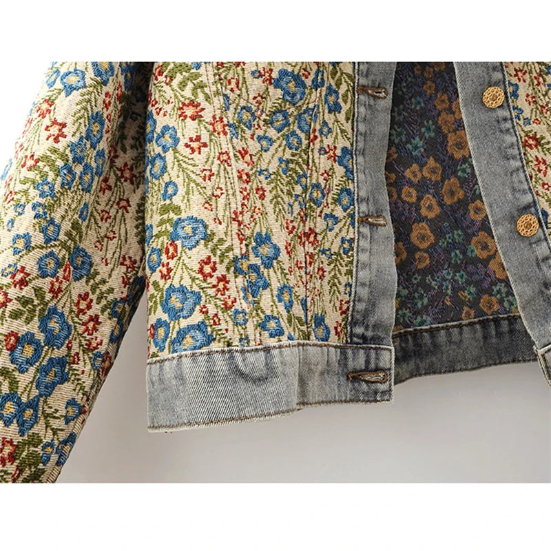 Embroidery Floral Denim Jacket