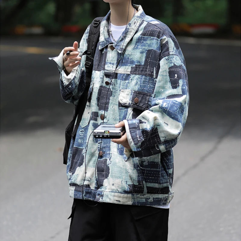 Baggy Multi-Color Denim Jacket