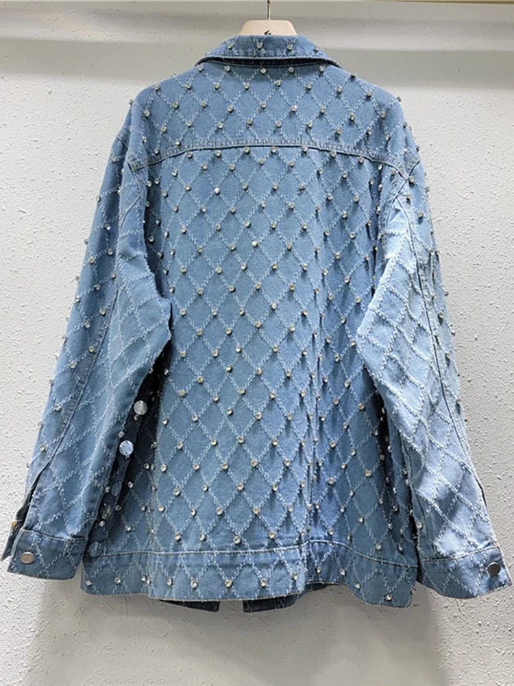 Diamond Beaded Denim Jacket