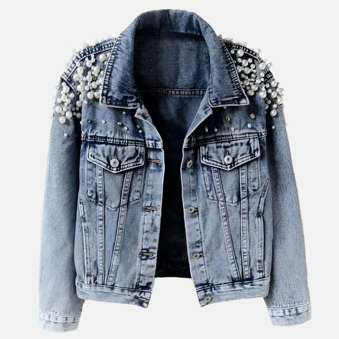 Pearl Studded Denim Jacket