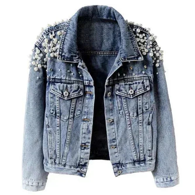 Pearl Studded Denim Jacket