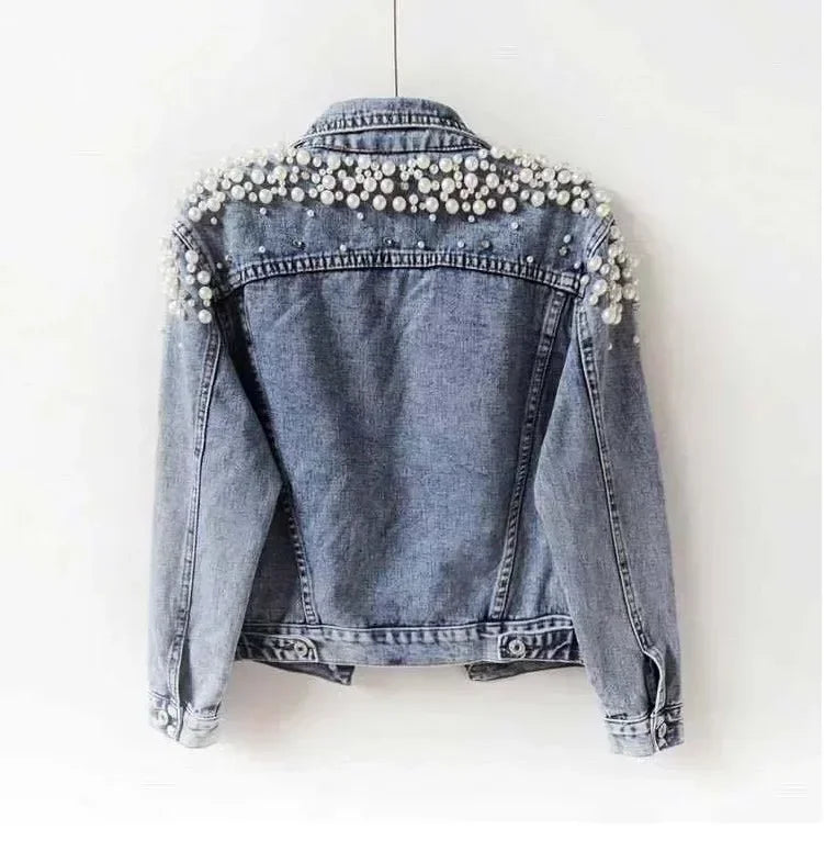 Pearl Studded Denim Jacket