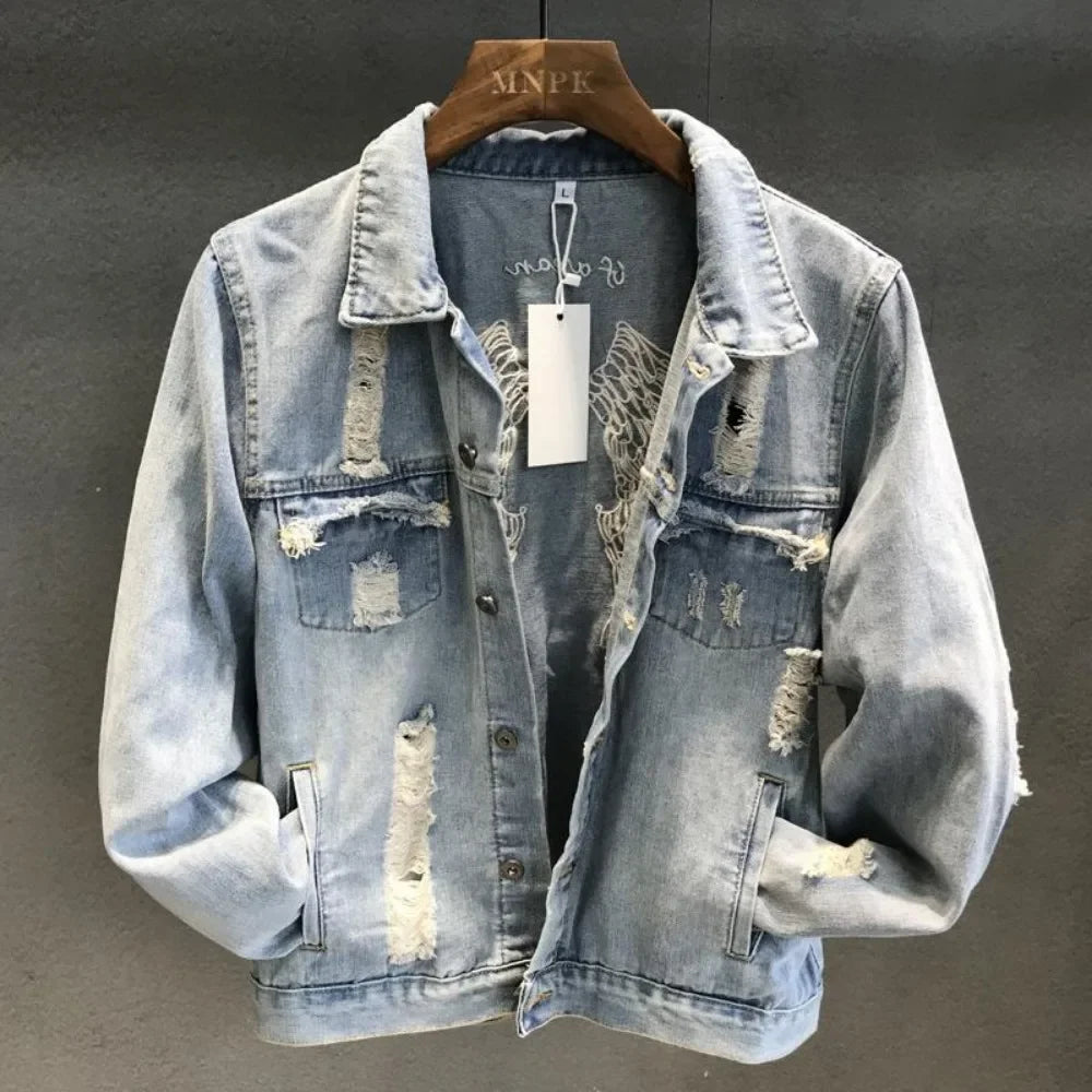 Wing Ripped Denim Jacket