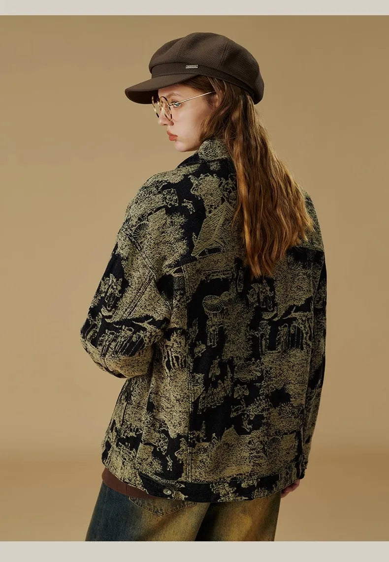 Jacquard Retro Denim Jacket
