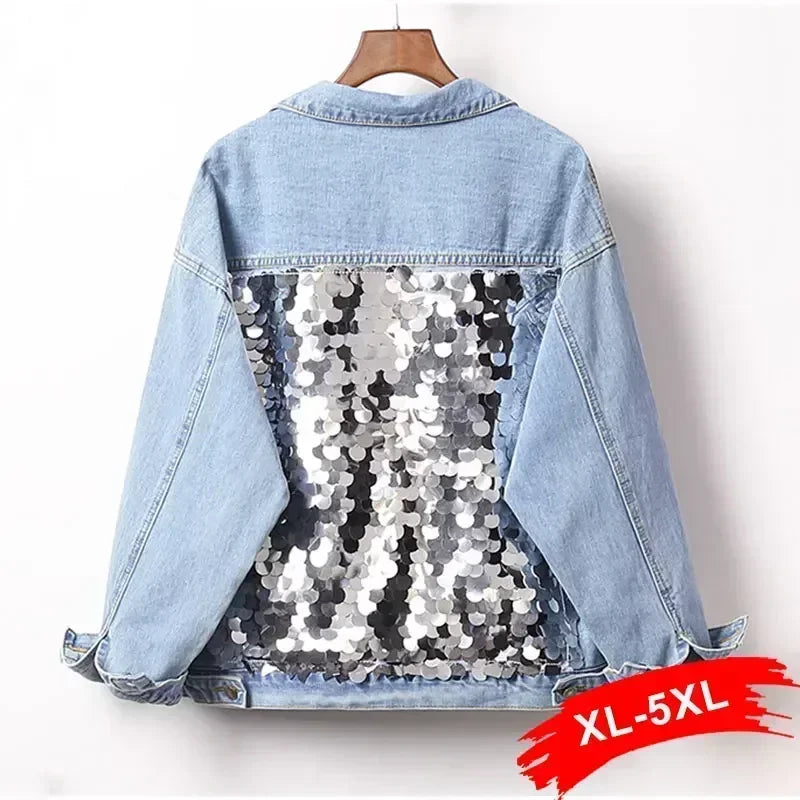 Back Sequins Denim Jacket