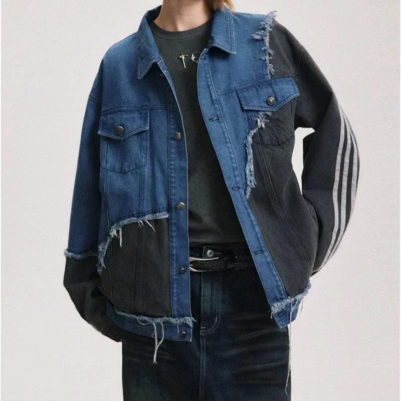 Irregular Patchwork Denim Jacket