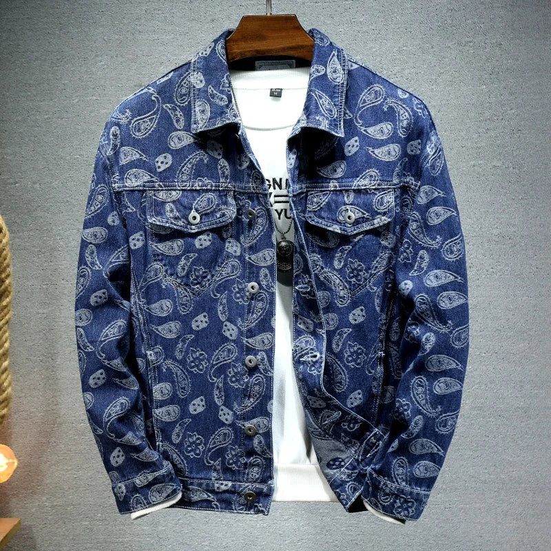 Cashew Printed Denim Jacket