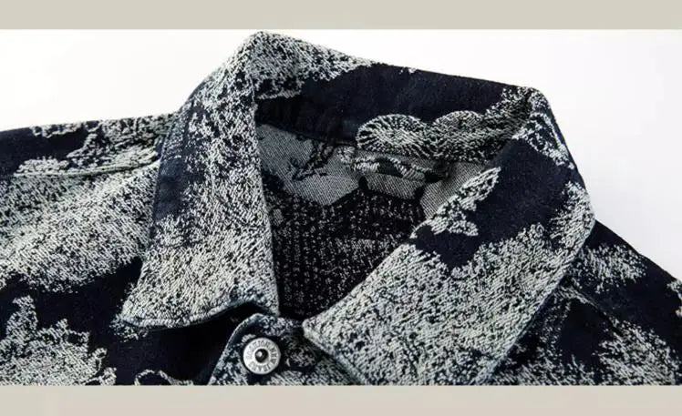 Jacquard Retro Denim Jacket