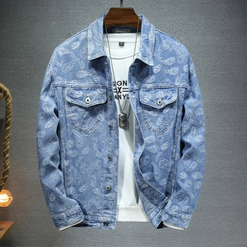 Cashew Printed Denim Jacket