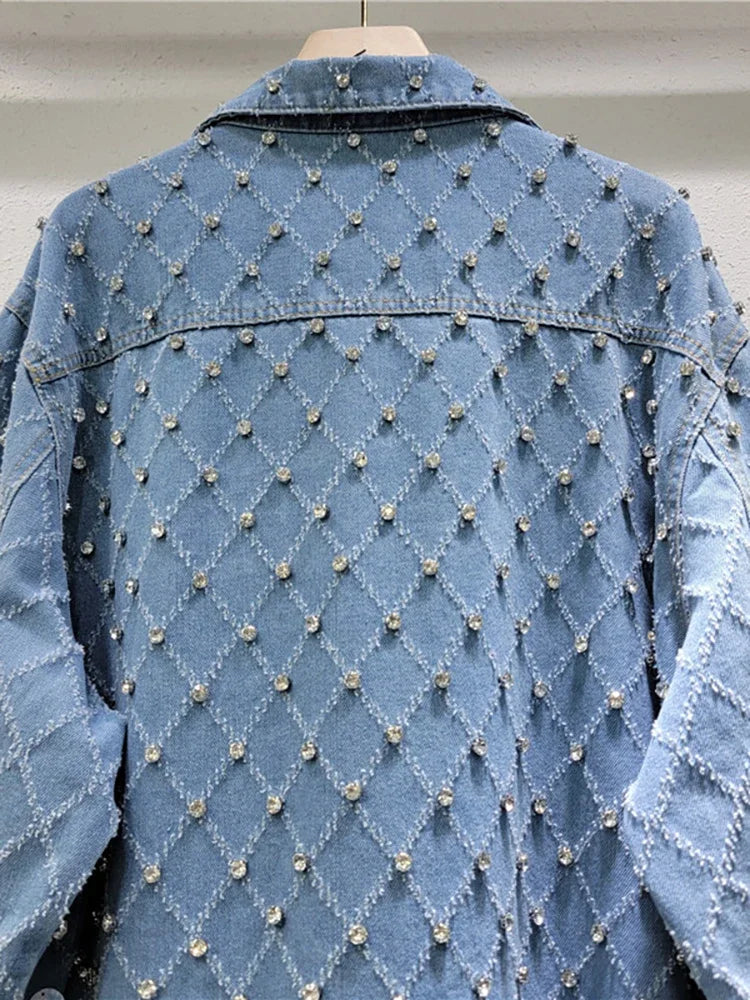 Diamond Beaded Denim Jacket