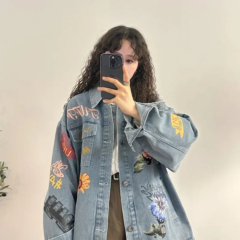 Floral Loose Denim Jacket