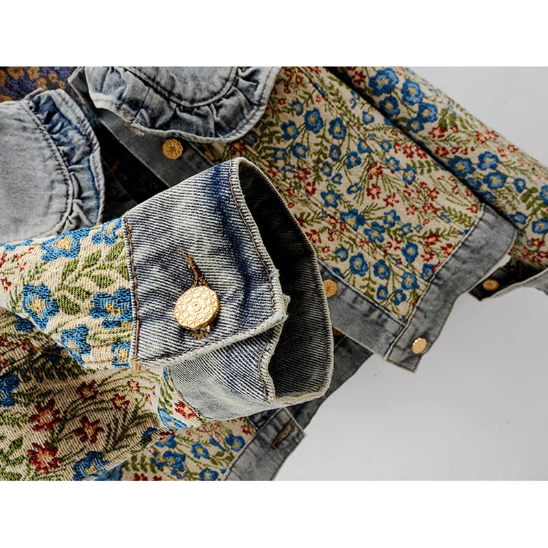 Embroidery Floral Denim Jacket