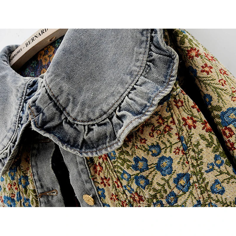 Embroidery Floral Denim Jacket