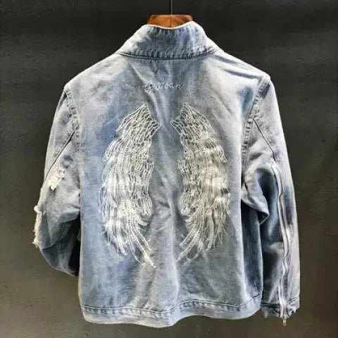 Wing Ripped Denim Jacket