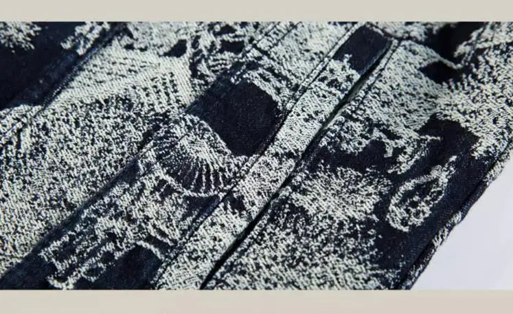 Jacquard Retro Denim Jacket