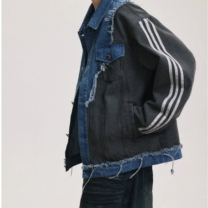 Irregular Patchwork Denim Jacket