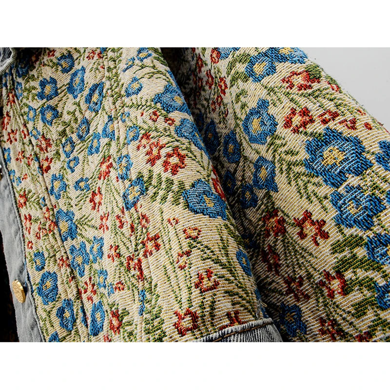 Embroidery Floral Denim Jacket
