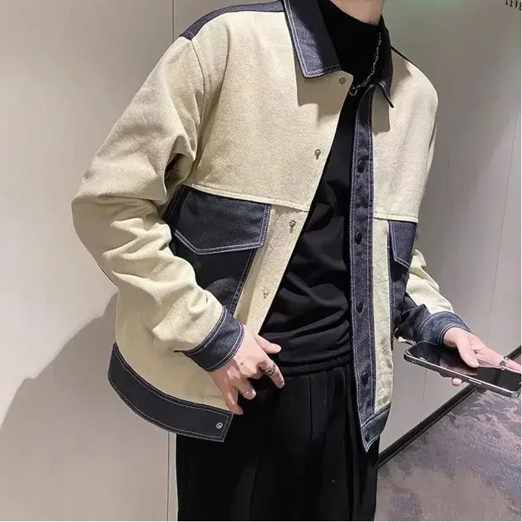 V-Neck Button Denim Jacket