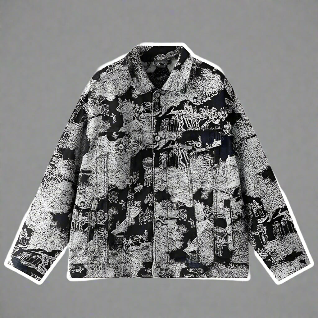 Jacquard Retro Denim Jacket