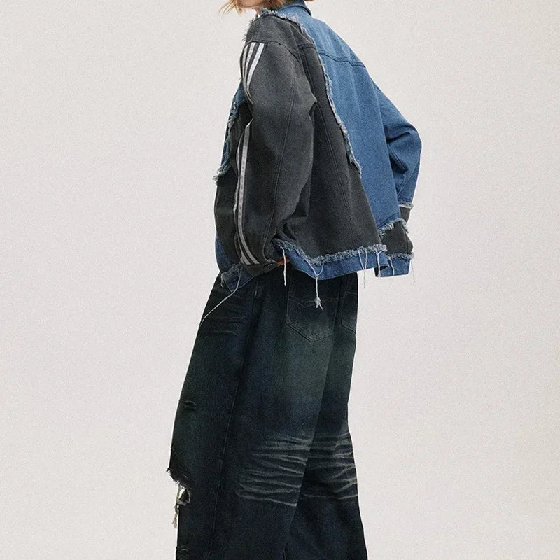 Irregular Patchwork Denim Jacket