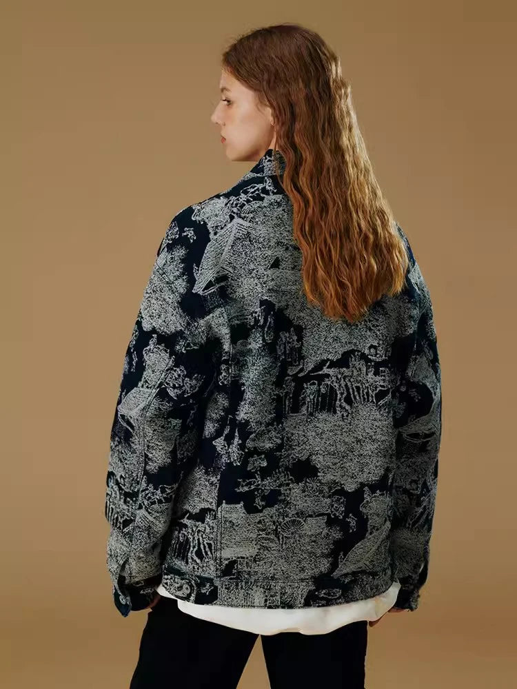 Jacquard Retro Denim Jacket