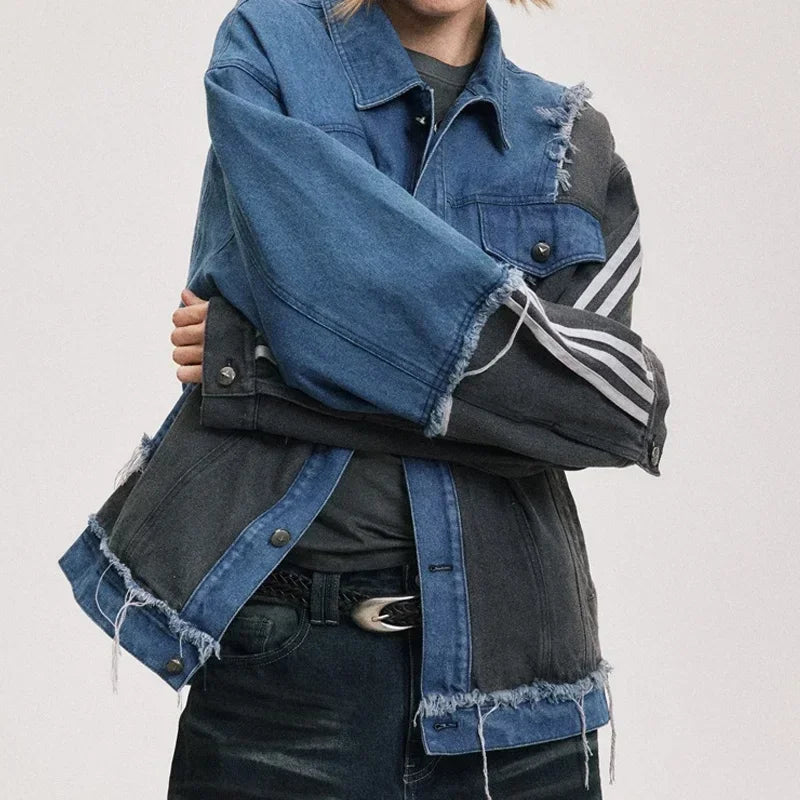 Irregular Patchwork Denim Jacket