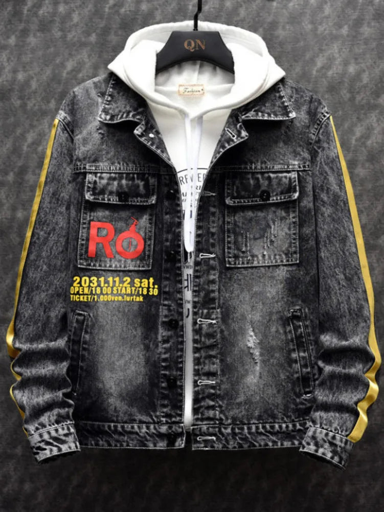 Hooded Patchwork Denim Jacket
