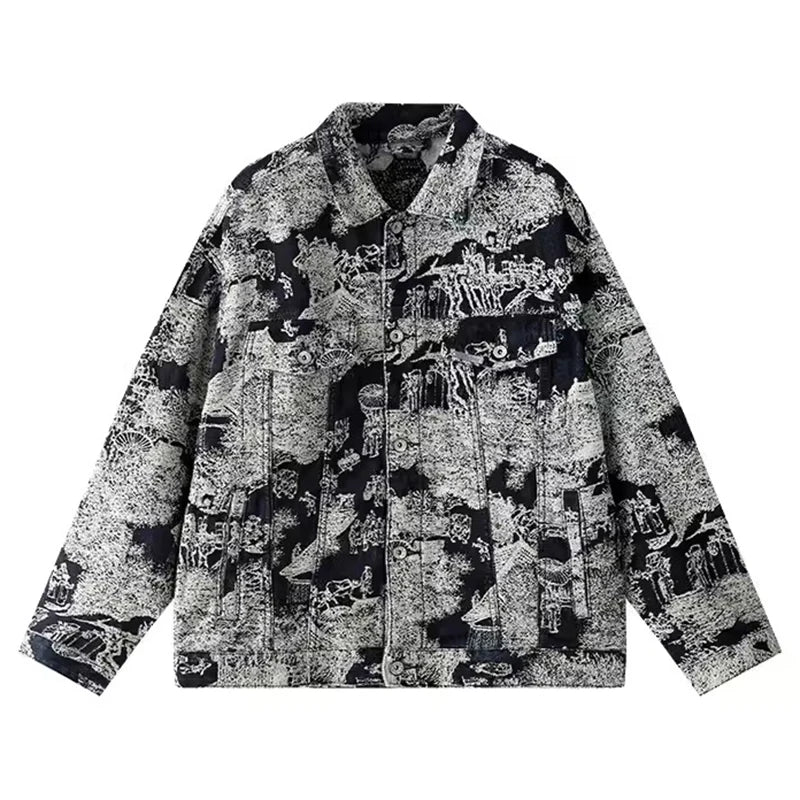 Jacquard Retro Denim Jacket