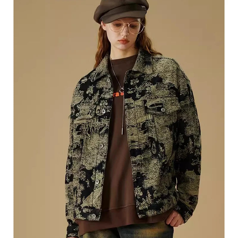 Jacquard Retro Denim Jacket