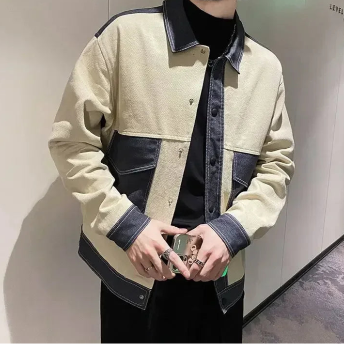 V-Neck Button Denim Jacket